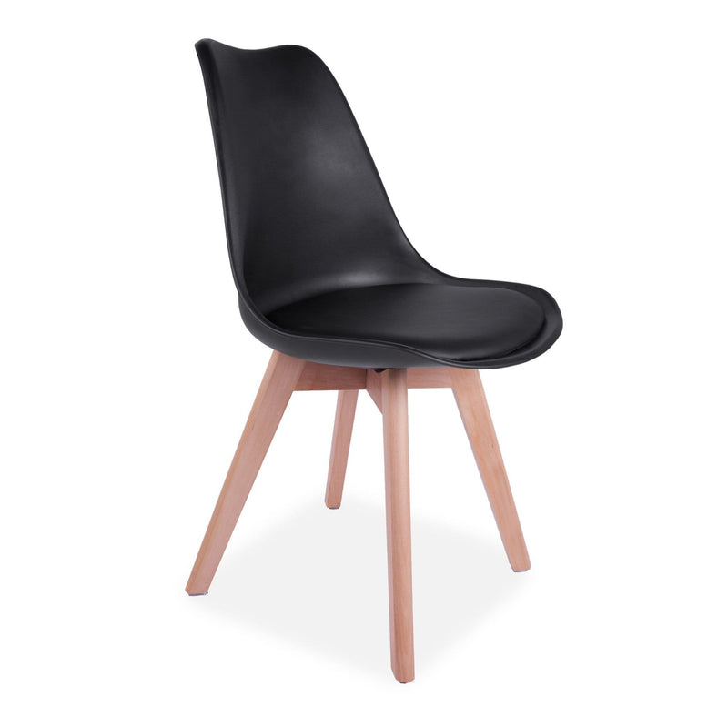 x4 ECN Black Tulip Style Dining Chair