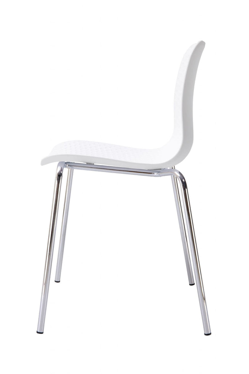 x4 Dimple Textured White Plastic Chairs (Stackable)