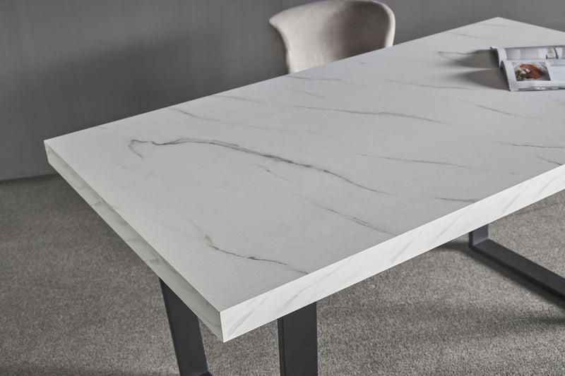 Dannis MDF Dining Table with Marble Effect