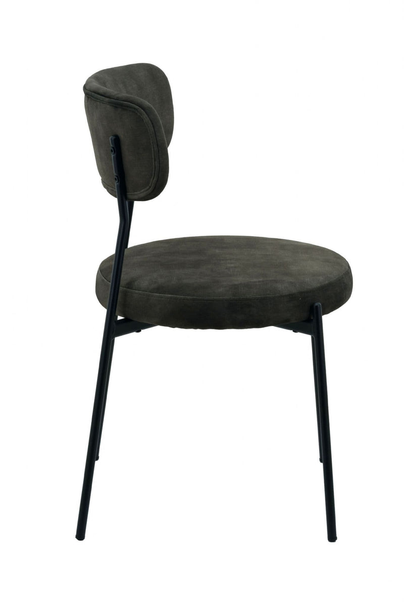 x2 Stackable Dark Green Velvet Dining Chairs