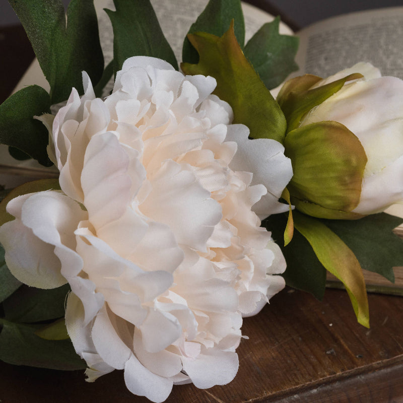 Faux White Fashion Peony