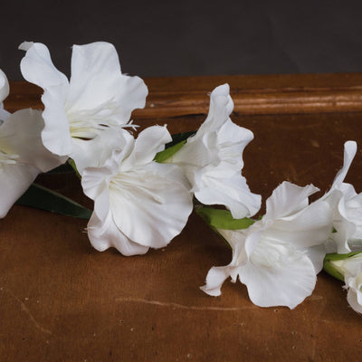 Faux White Gladioli Stem