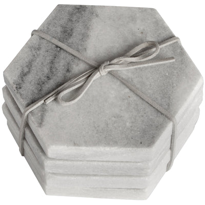 Hexagonal Grey Marble Coasters (set of 4)