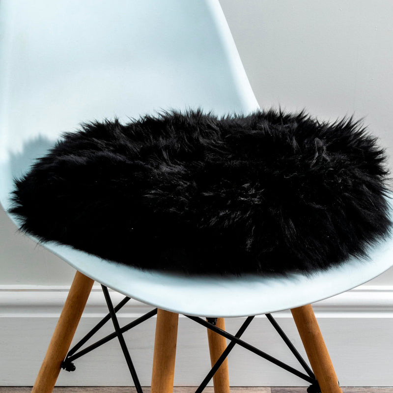 Round Sheepskin Chair Pad