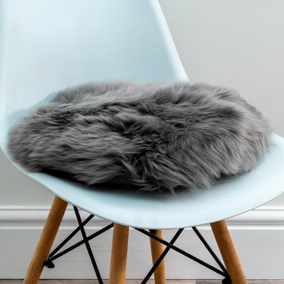 Round Sheepskin Chair Pad