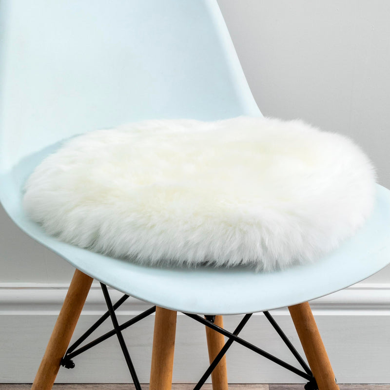 Round Sheepskin Chair Pad