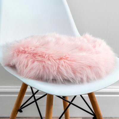 Round Sheepskin Chair Pad