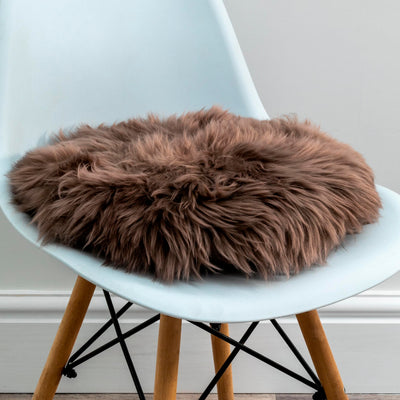 Round Sheepskin Chair Pad