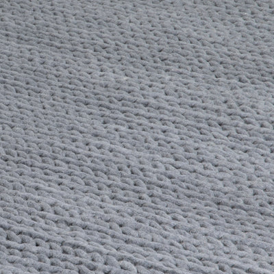 Knitted Grey Wool Rug