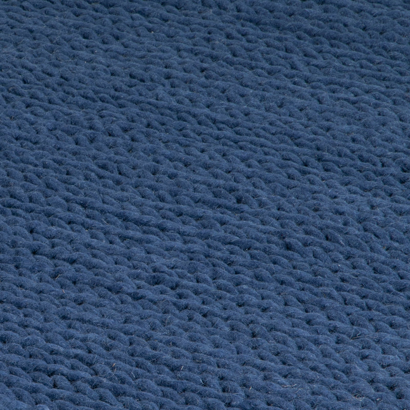 Knitted Navy Wool Rug