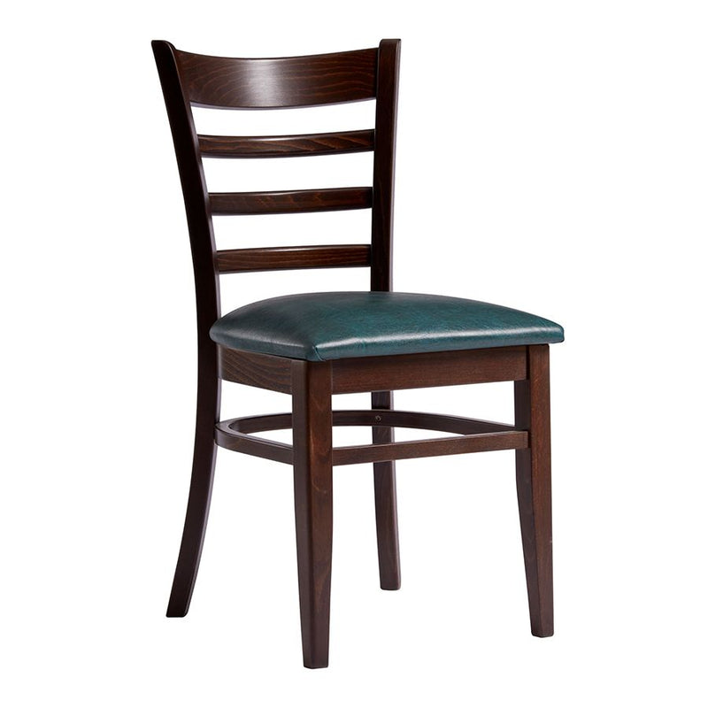 SHELDON Side Chair - Medium Brown - Vintage Teal Uph