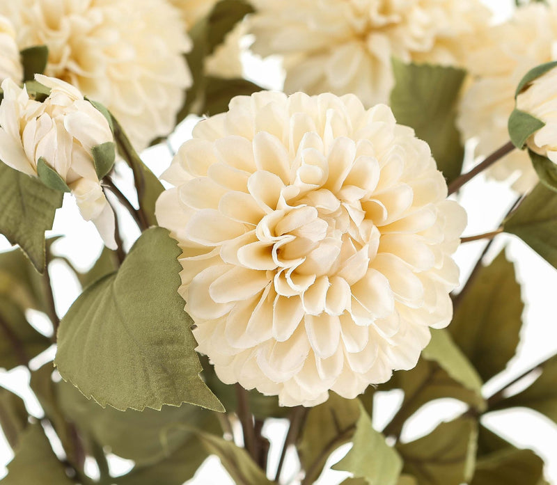 Faux White Dahlia Stem