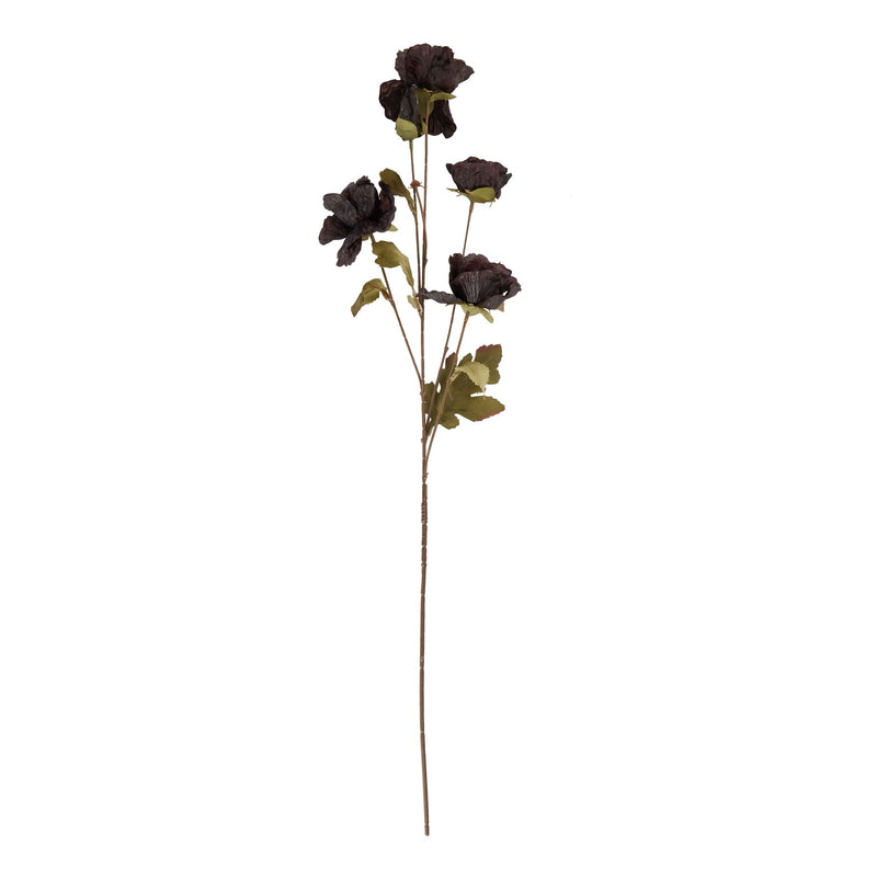 Tall Faux Black Poppy Stem