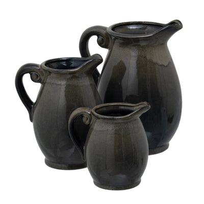 Large Jug Vase in Dark Olive
