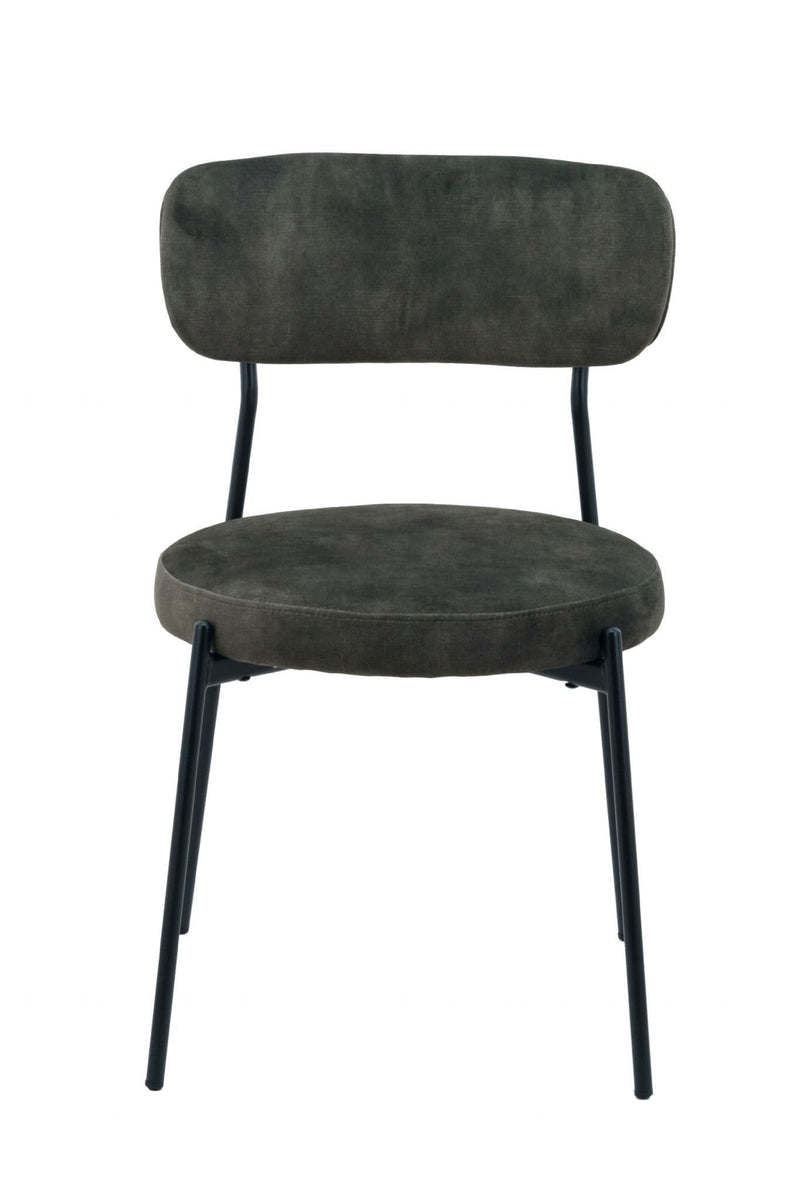 x2 Stackable Dark Green Velvet Dining Chairs