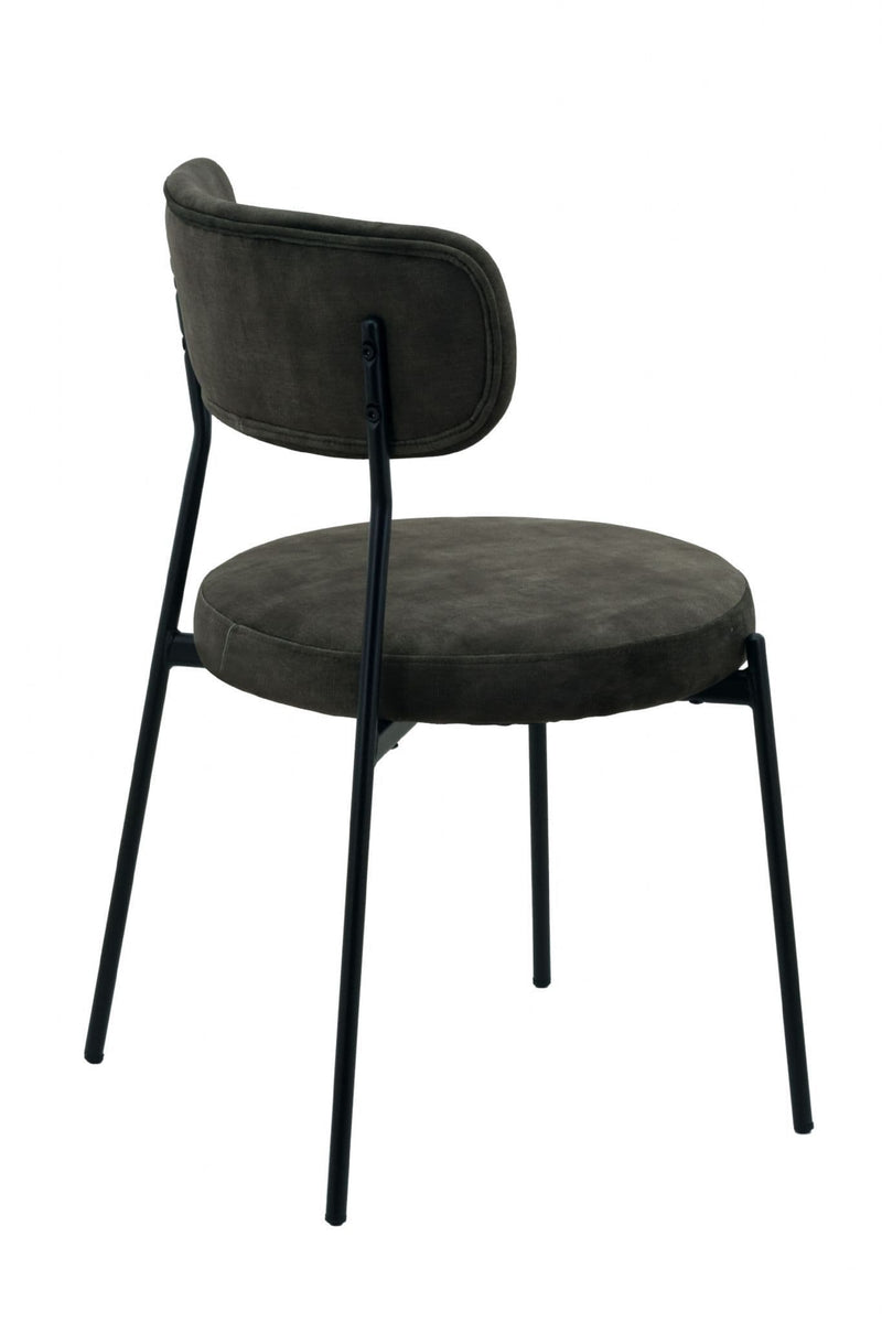 x2 Stackable Dark Green Velvet Dining Chairs