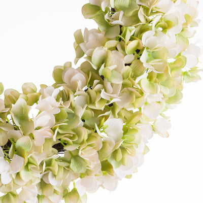 Faux White Hydrangea Wreath