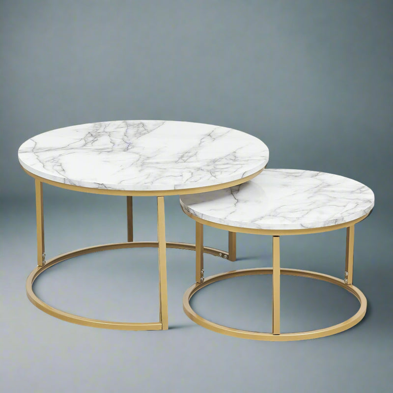 White Nest of Tables Marble Effect