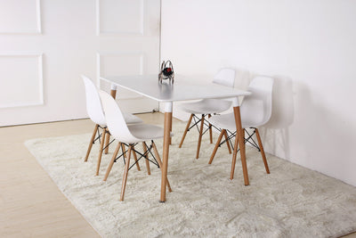 x4 Eiffel White Plastic Dining Chairs